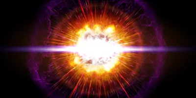 Exploding star on a black background