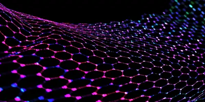 bending material that is glowing faintly purple