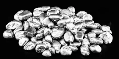 Pile of nickle on a black background
