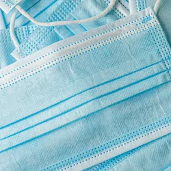 Pile of disposable medical mask