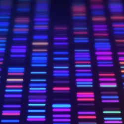 DNA sequencing gel run science and data genomic genetic analysis background abstract pattern