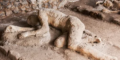 Body shape of victim after vesuvius eruptions