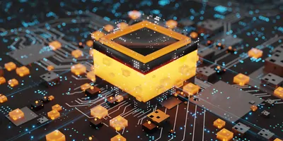 Render of a computer chip