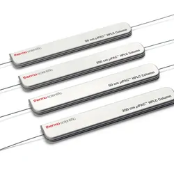 The new Thermo Scientific µPAC Neo HPLC Column on a white background