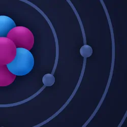 Vector image of atom with electrons