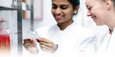 two scientists working together in the lab