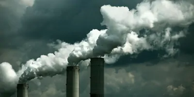 Smoke stacks producing smog