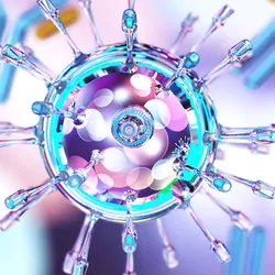 a magnified photo of protein cells