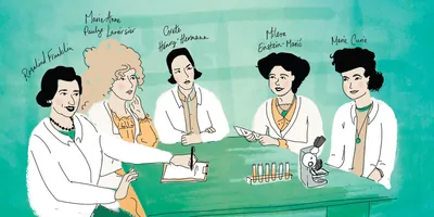 Illustration of influence women from scientific history