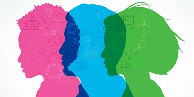 Illustration of profiles of three people
