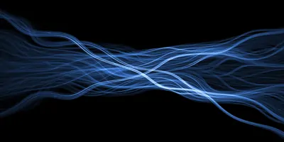 whispy blue strands of light