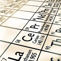 A illustration of some chemical elements from the Mendeleiv periodic table