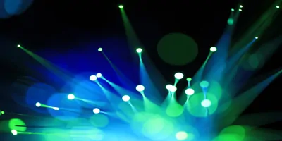 abstract closeup with selective focus on fiber optics wires