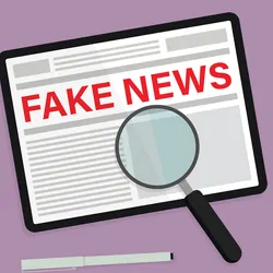 Vector image representing Social media, Fake news, Artificial, Newspaper