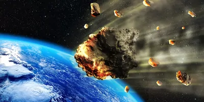 3D rendering of a swarm of Meteorites