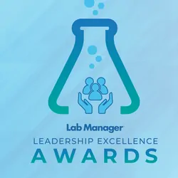 Leadership Excellence Awards logo on blue background