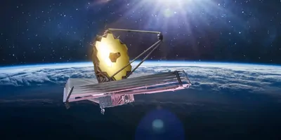 Render of James Webb space telescope in deep space