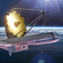 Render of James Webb space telescope in deep space