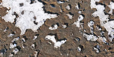 Overhead photo of frozen ground and permafrost