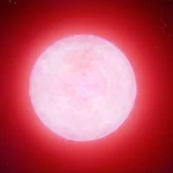 A red dwarf star in space