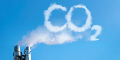 Clouds the spell out "CO2" 