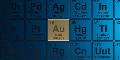 Periodic table focused on gold
