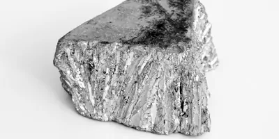Raw zinc on a white background