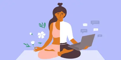 Vector image represnting work life balance