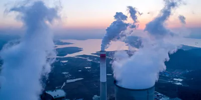 Smokestacks of a power plant