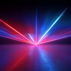 3D render of lasers in a dark room