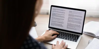Women working at a computer