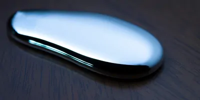 Small puddle of liquid gallium on a table