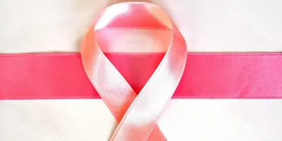 Pink ribbon representing breast cancer awareness