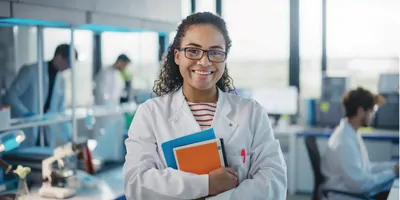 Young women researcher in a lab