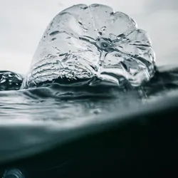 Plastic bottle in the ocean