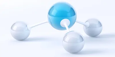 Computer generated ammonia molecule on a white background