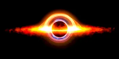 Image of a black hole in space
