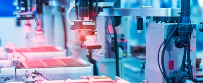 Robotic machine in use in laboratory