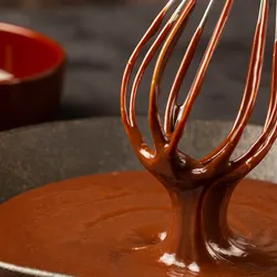Melted chocolate in a bowl