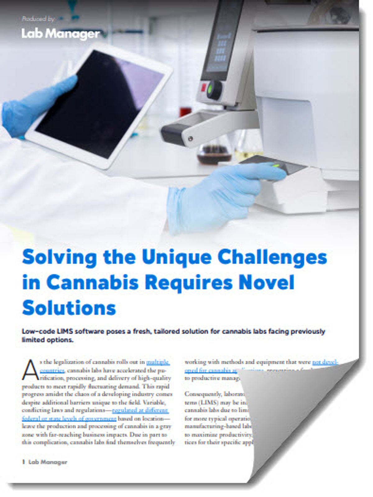 Solving Cannabis Lab Efficiency Needs Solving Cannabis Lab Efficiency Needs