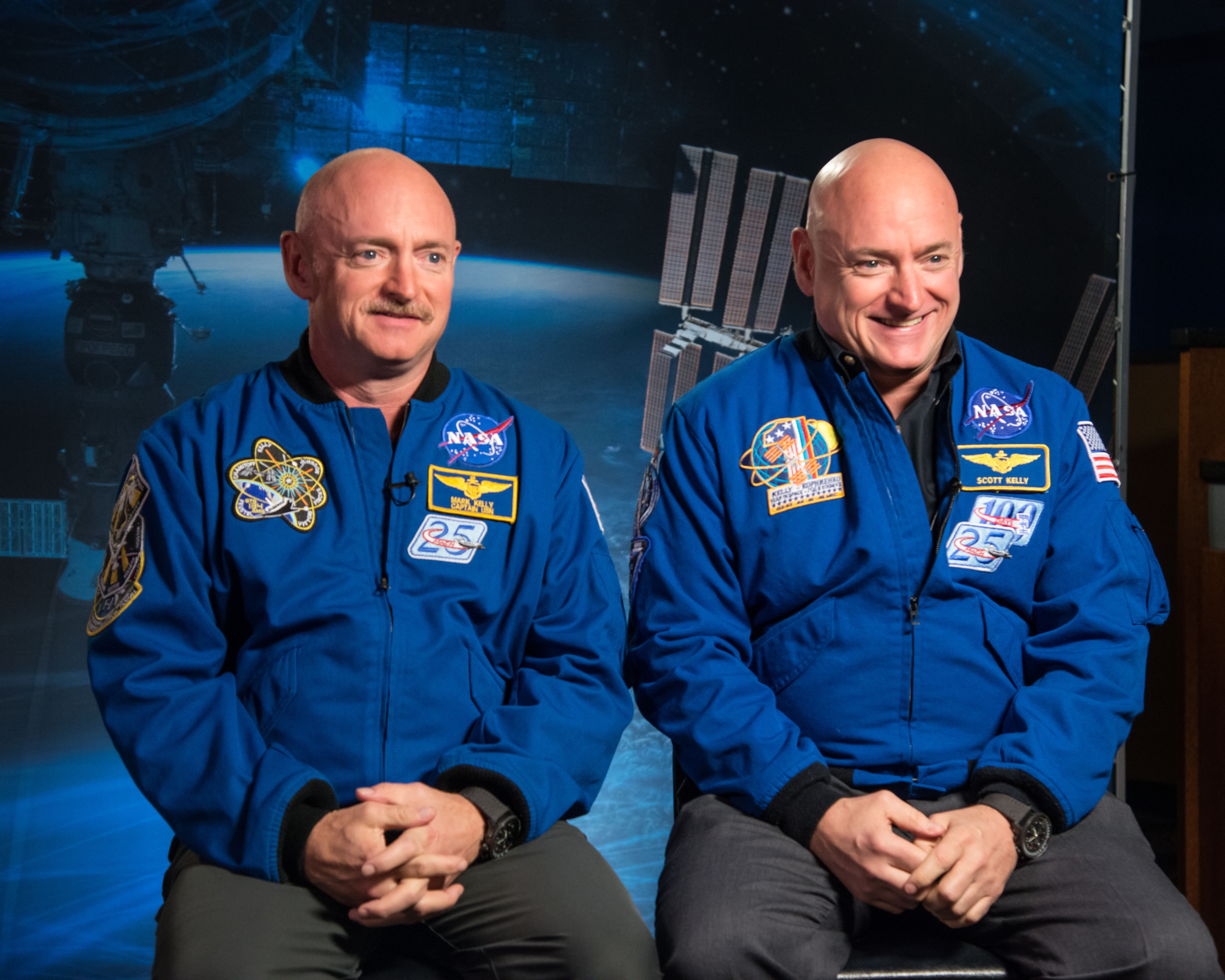 Identical twin astronauts, Scott and Mark Kelly