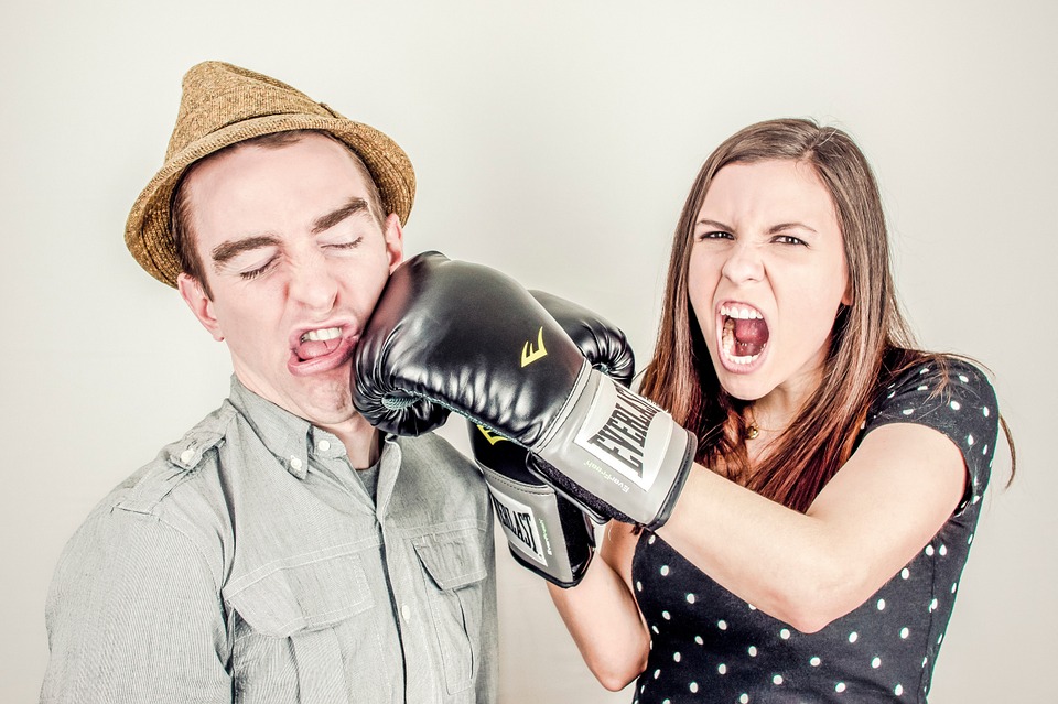 Woman Hitting Man