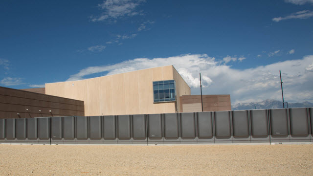 A row of fuel cells (in the foreground) power an eBay data center near Salt Lake City