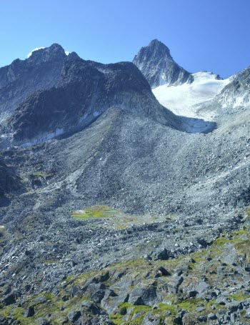 Unvegetated terminal moraine from Nahanni National Park, NWT