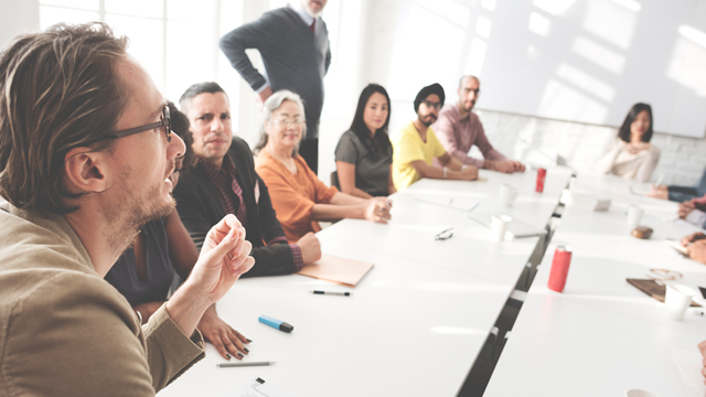 meeting with inter-generational staff