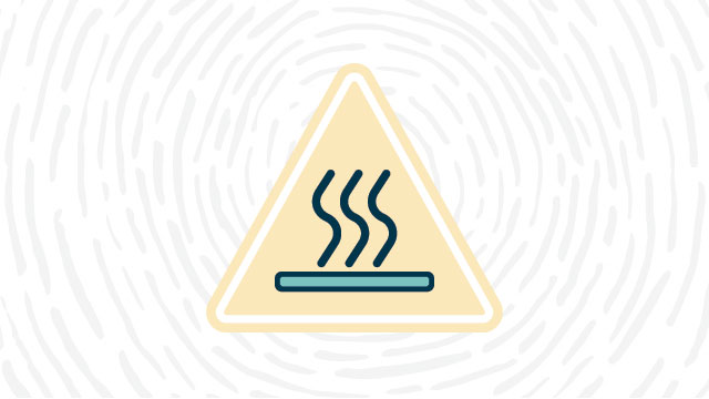 Hot surface lab safety symbol