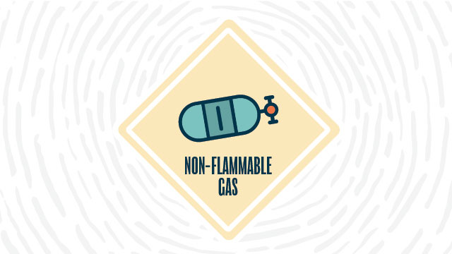 Non-flammable gas lab safety symbol