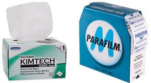 Bemis Parafilm (PM992) and Kimberly-Clark Kimwipes (34120)