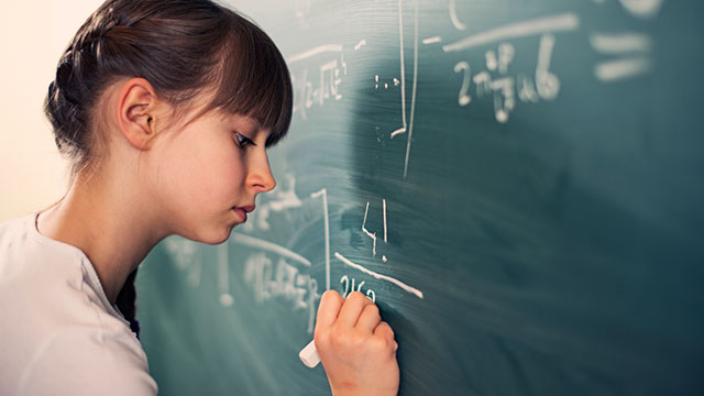 girl doing math