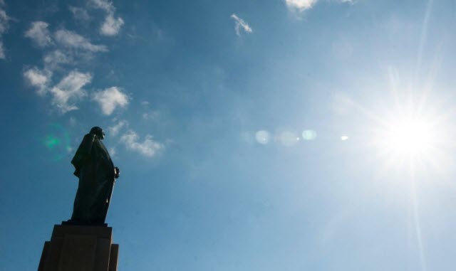 statue in the sun